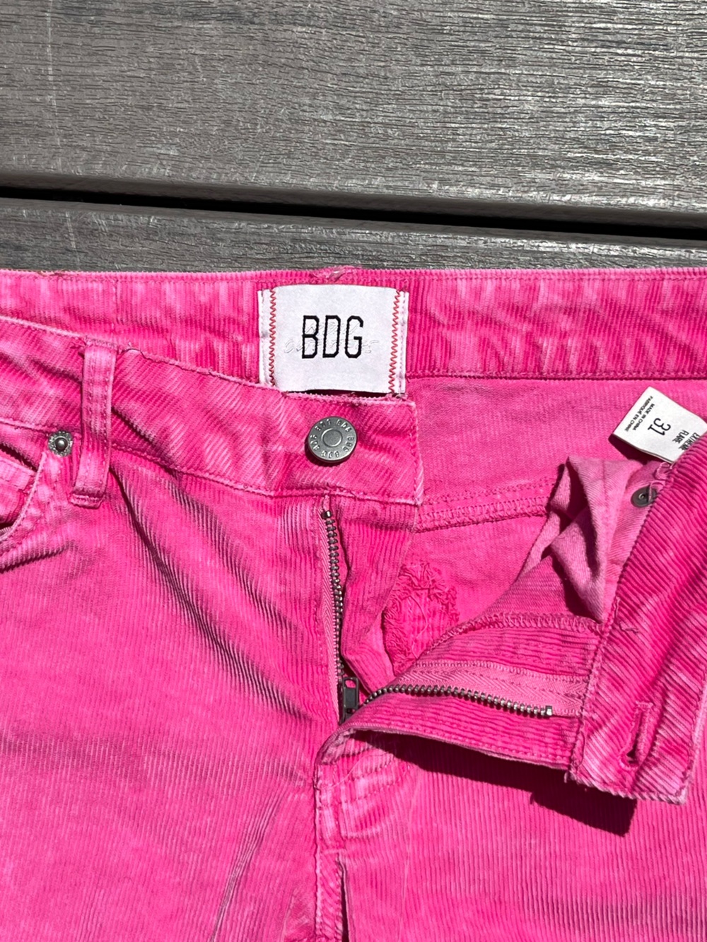BDG; Hot 'Barbie' Pink; Low Rise; Extreme Flare Jeans; Classic Five-Pocket; US31 - Picture 2 of 12